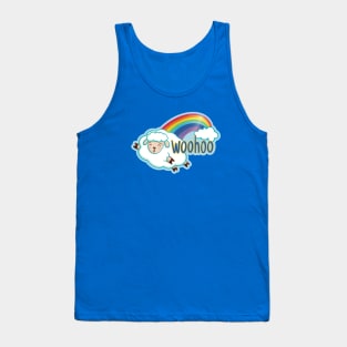 Woohoo - Funny Rainbow Sheep Tank Top